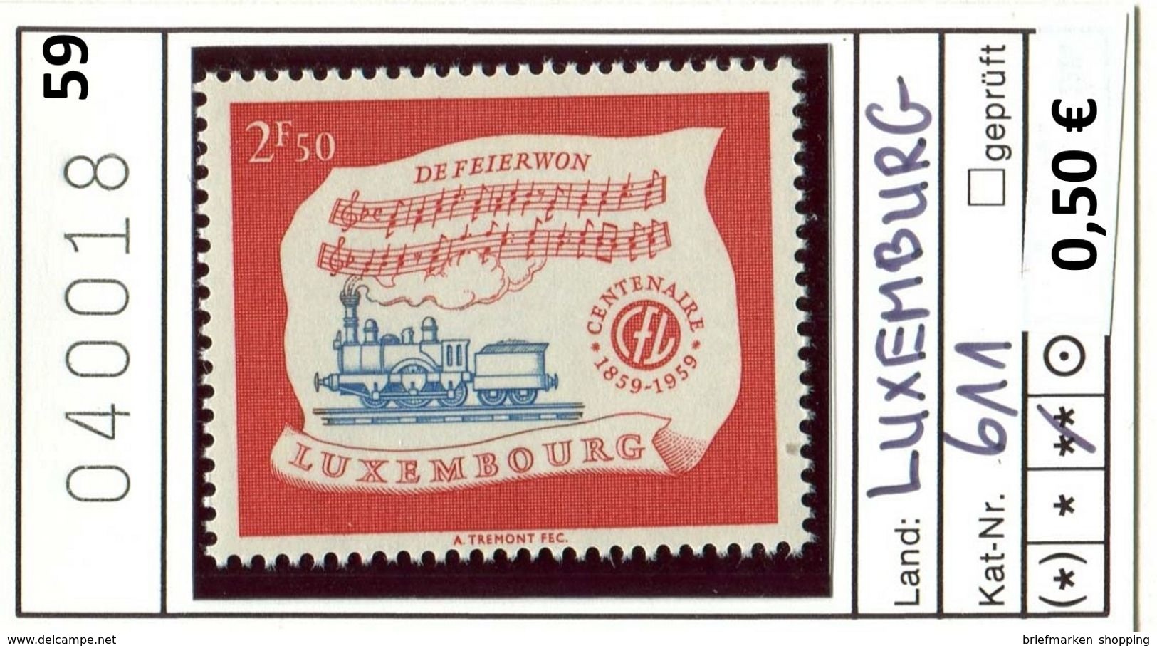 Luxemburg 1959 - Luxembourg 1959 - Michel  611 - ** Mnh Neuf Postfris - Ungebraucht