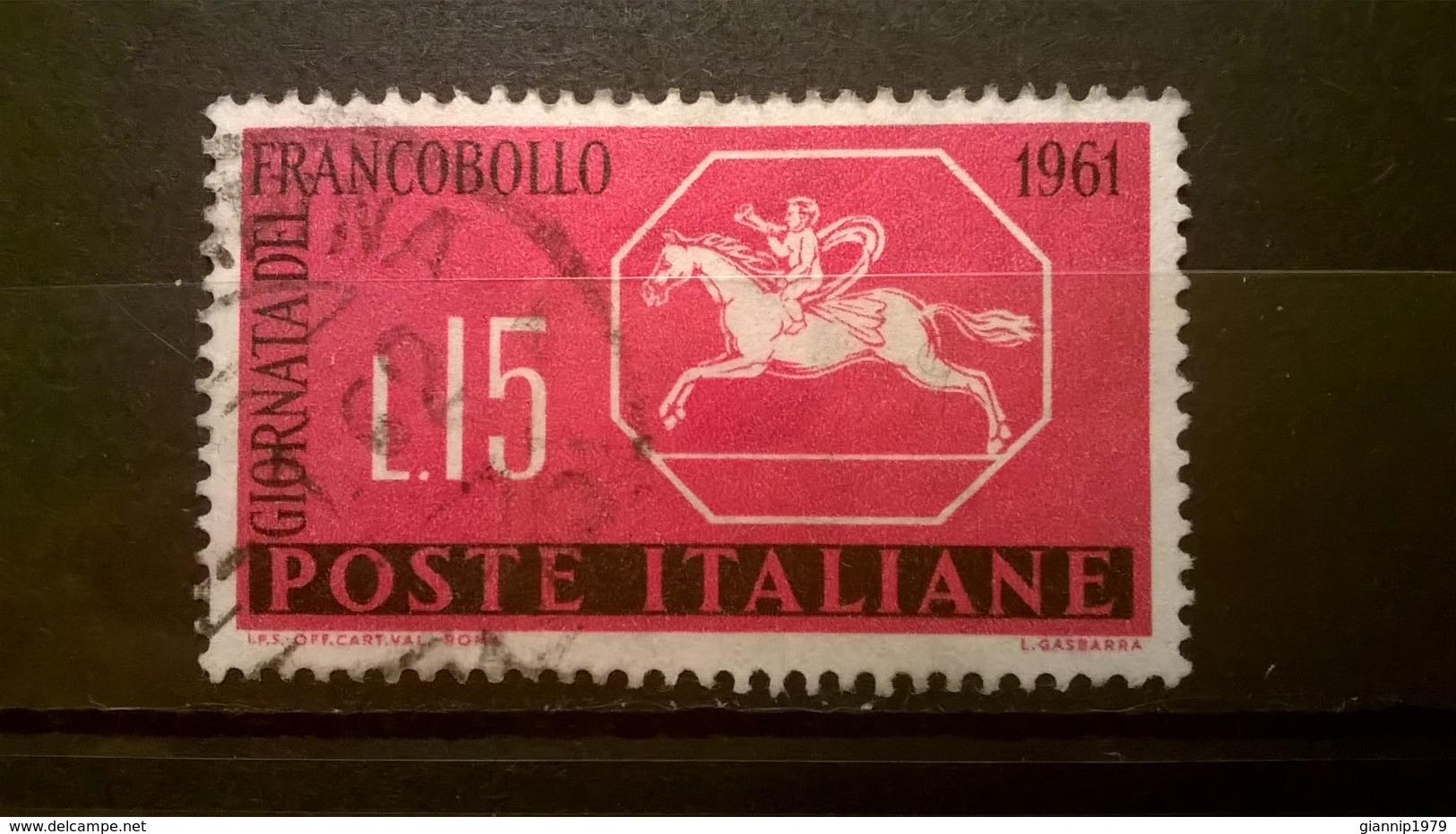 FRANCOBOLLI STAMPS ITALIA ITALY 1961 USED GIORNATA DEL FRANCOBOLLO SASSONE 935 - 1961-70: Usati