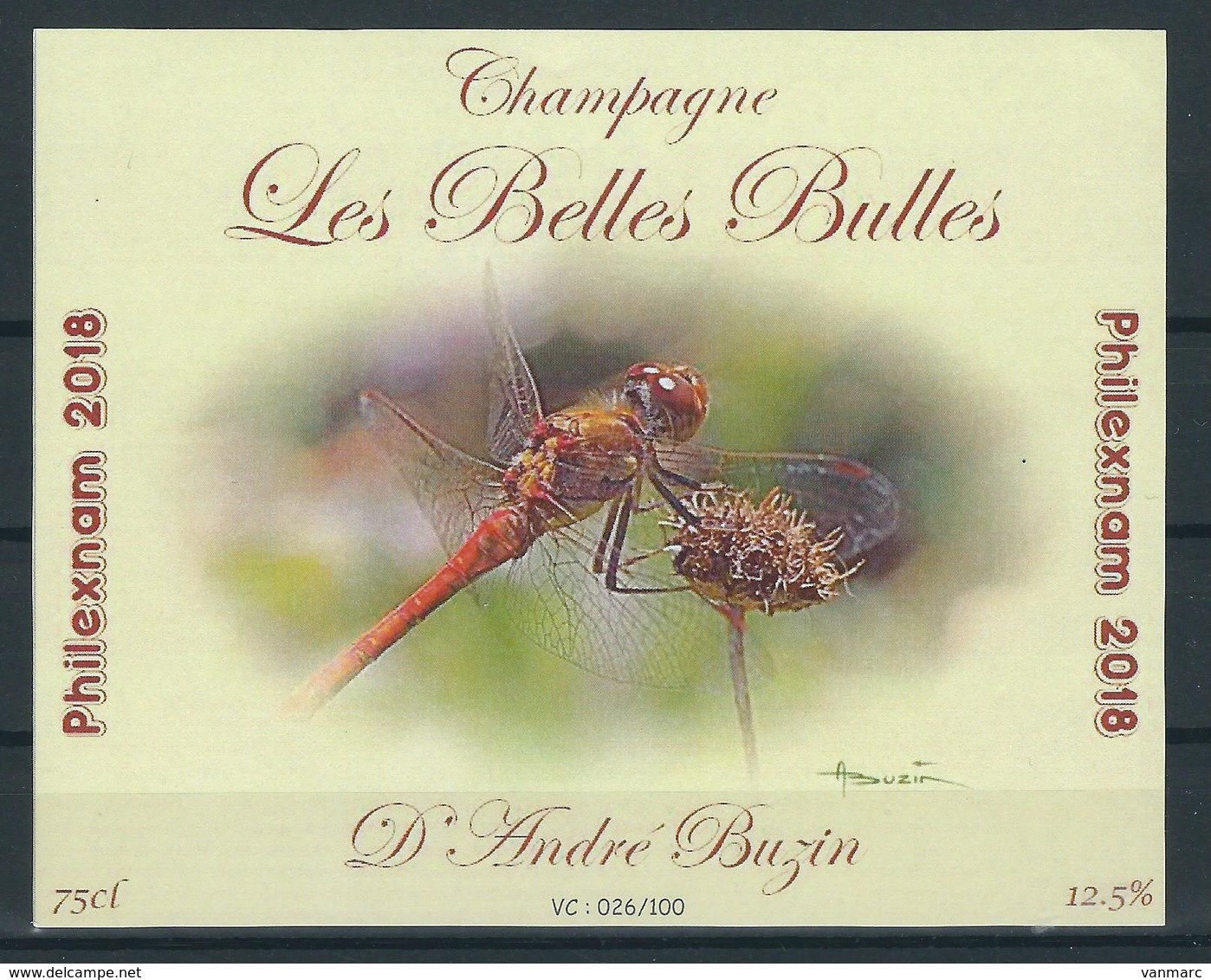 Etiquette Pour Bouteille De Champagne Philexnam 2018 à Ciney. - 1985-.. Birds (Buzin)