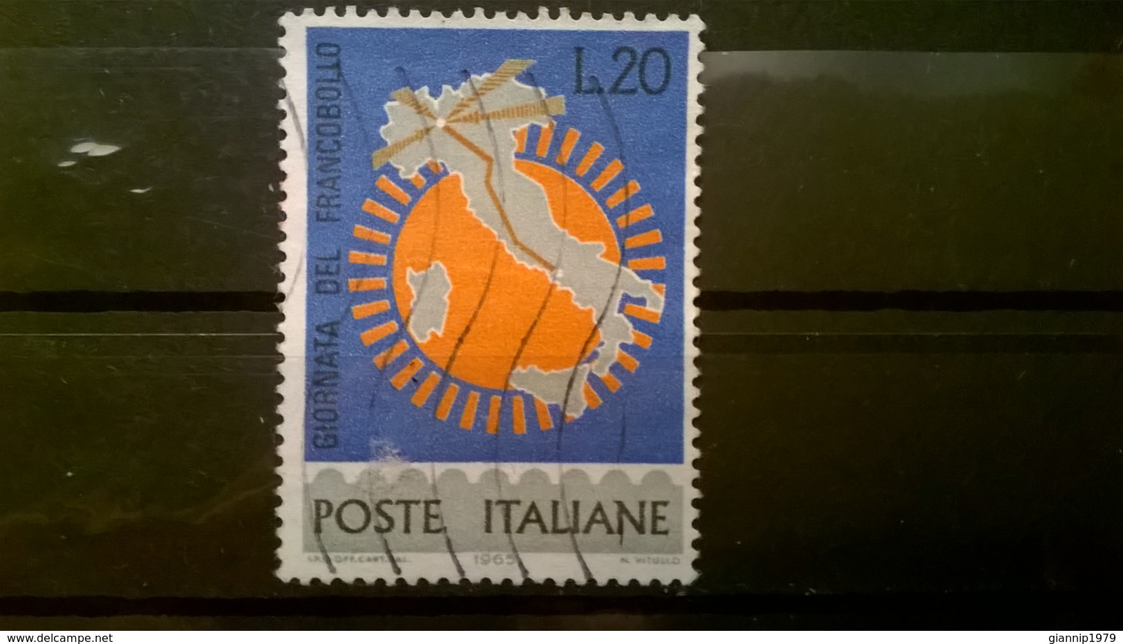 FRANCOBOLLI STAMPS ITALIA ITALY 1965 USED GIORNATA DEL FRANCOBOLLO SASSONE 1011 - 1961-70: Usati