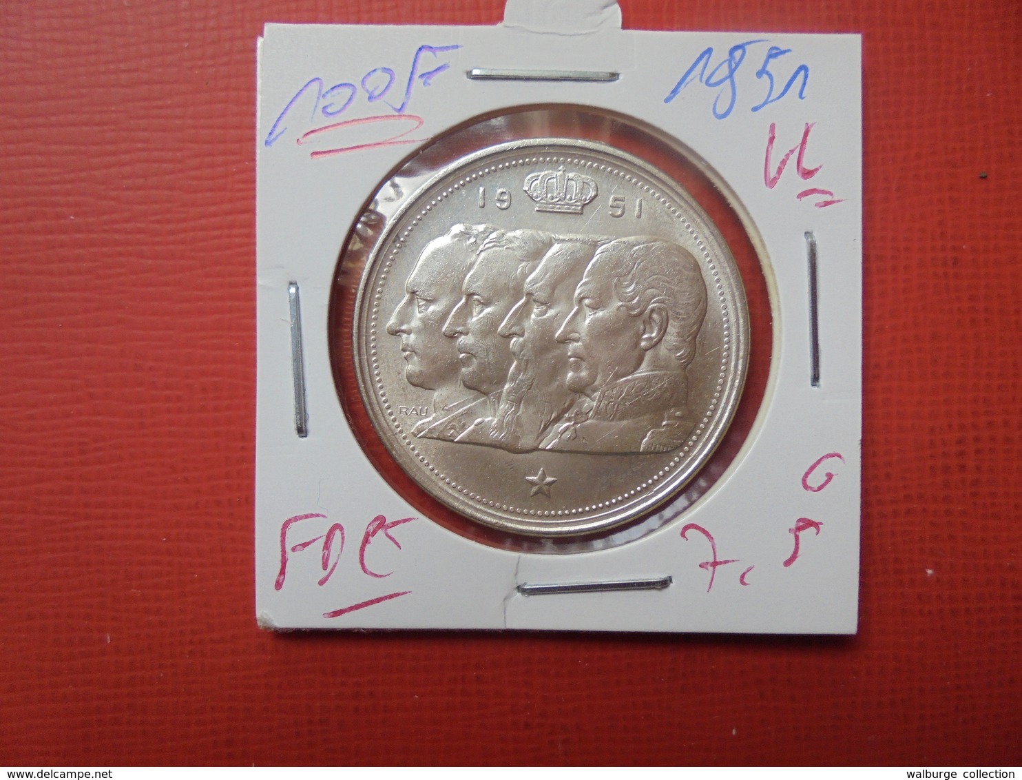 Régence :100 FRANCS ARGENT 1951 VL  FDC ! - 100 Francs