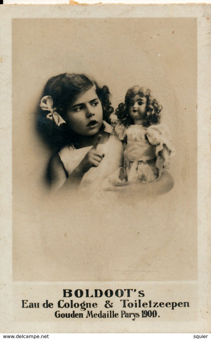 Early Advertisement Card, Girl With Doll, Boldoot - Andere & Zonder Classificatie