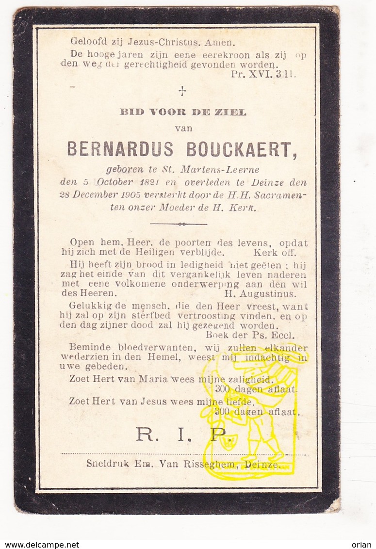 DP Bernardus Bouckaert ° Sint-Martens-Leerne 1821 † Deinze 1905 - Images Religieuses