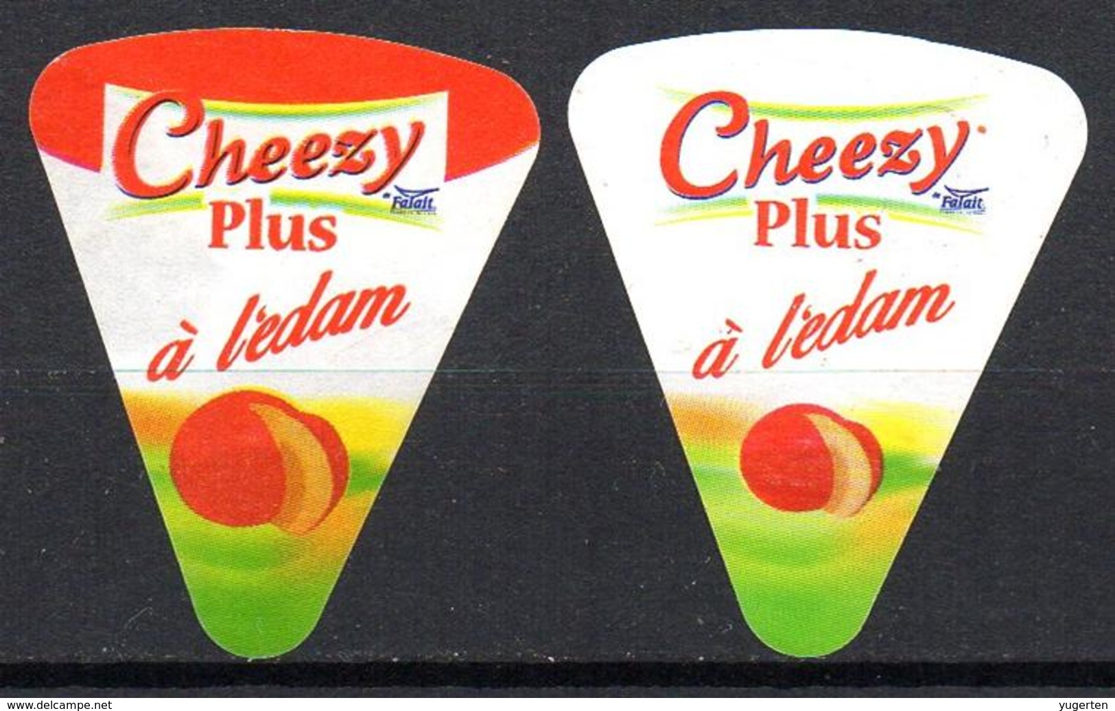 O & N 07 - ETIQUETTE FROMAGE LABEL CHEESE KÄSE "Cheezy Plus à L'edam" Old & New Design Queso Formaggio Kaas Portions - Fromage