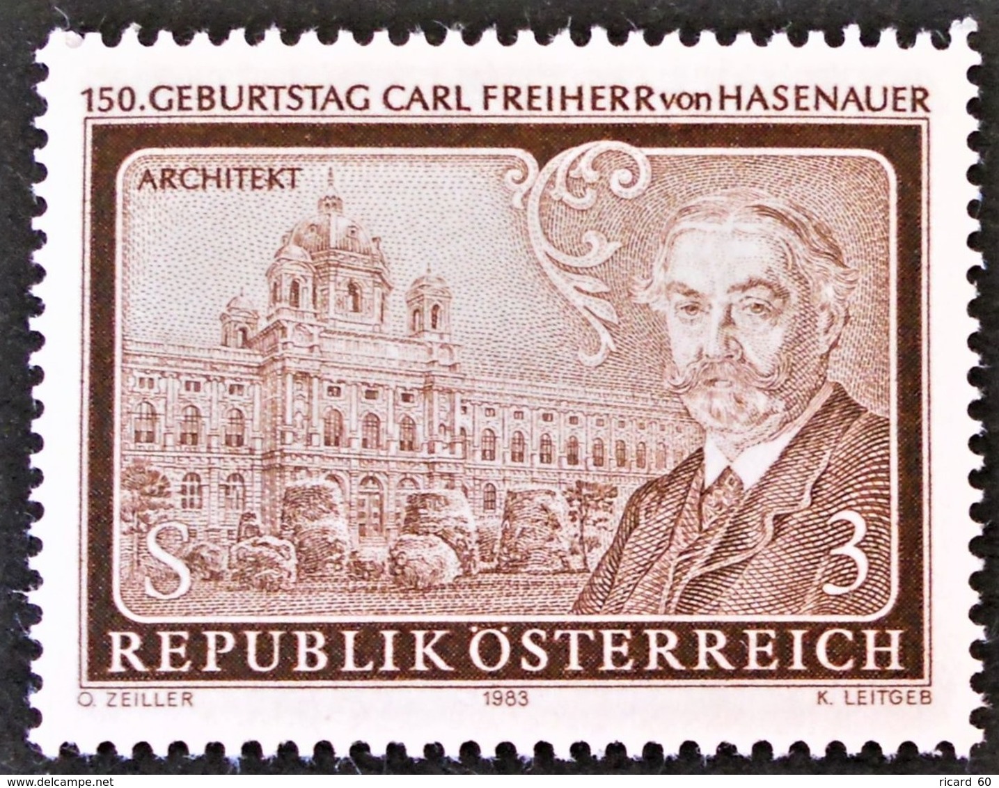 Timbre Neuf** D'autriche, N°1575 Yt, 100 Ans De Carl Freiherr Von Hasenauer, Architecte - Neufs