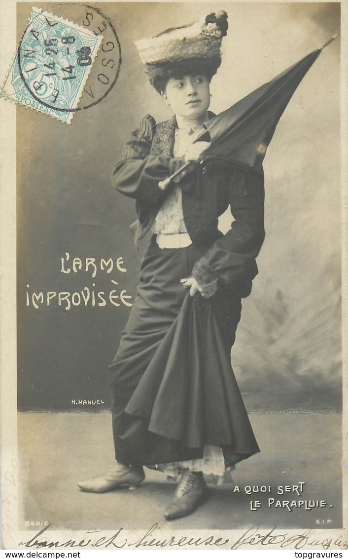 CP L'ARME IMPROVISEE A QUOI SERT LE PARAPLUIE - MANUEL - Femmes