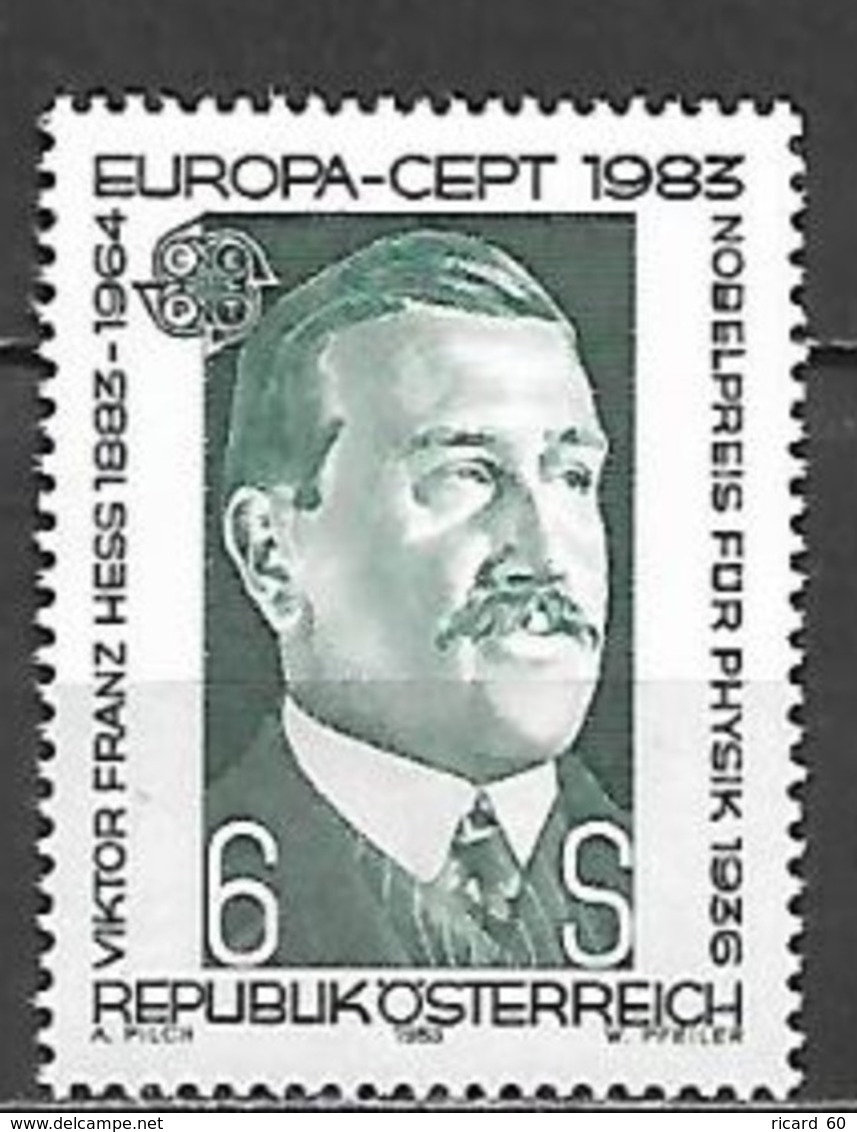 Timbre Neuf** D'autriche, N°1572 Yt,  Europa 1983, Victor Franz Hess, Prix Nobel De Physique En 1936 - Neufs