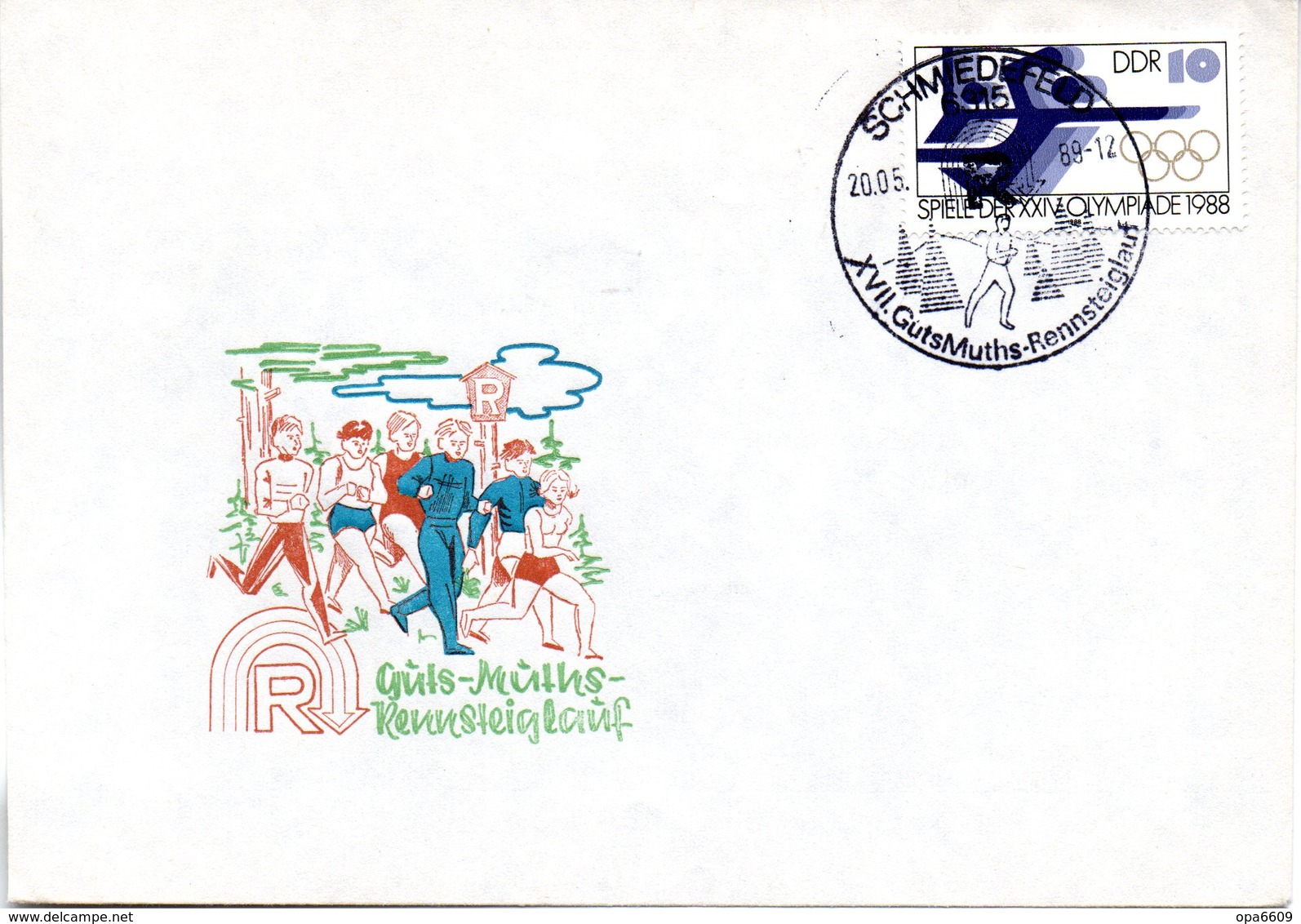 (DDR-B3) DDR Sonderumschlag "Guts-Muths-Rennsteiglauf", EF Mi 3184, SSt.20.5.89 SCHMIEDEFELD - Briefe U. Dokumente