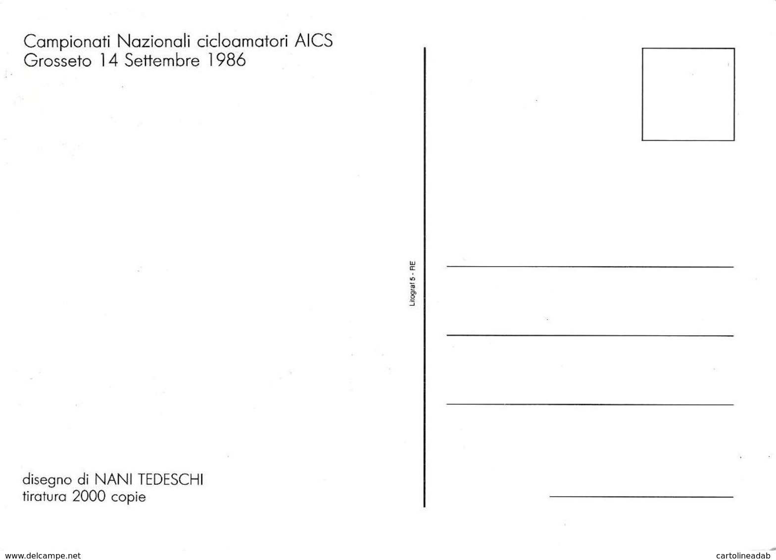 [MD2724] CPM - AICS - ASSOCIAZIONE ITALIAN CULTURA E SPORT - GROSSETO 1986 - TIRATURA LIMITATA - ILL. NANI TEDESCHI - NV - Altri & Non Classificati