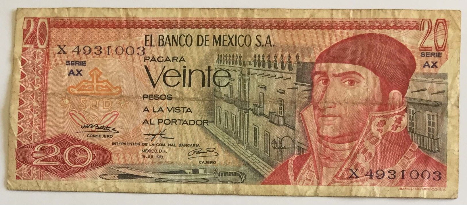 El Banco De Mexico S.A. - Veinte Pesos - Mexique