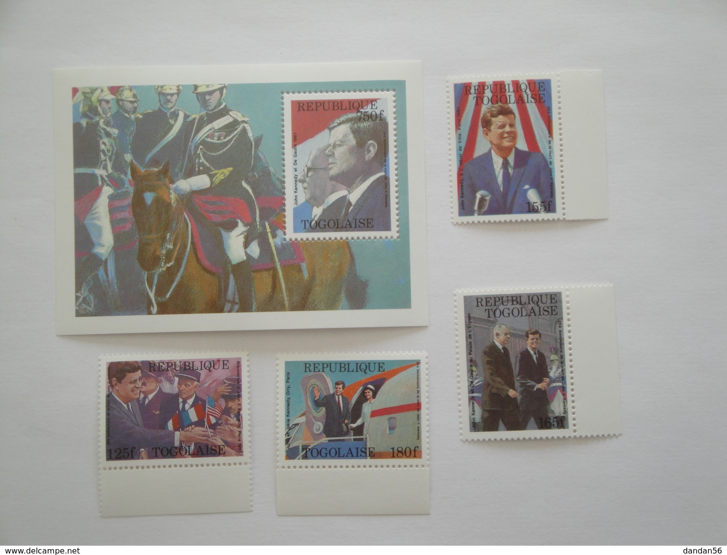 1988 Togo Yv 1246/9 + BF 274 ** MNH  J F Kennedy  Cote 16.50 € Michel 2076/9 + B 307 Scott 1493/7 - Togo (1960-...)