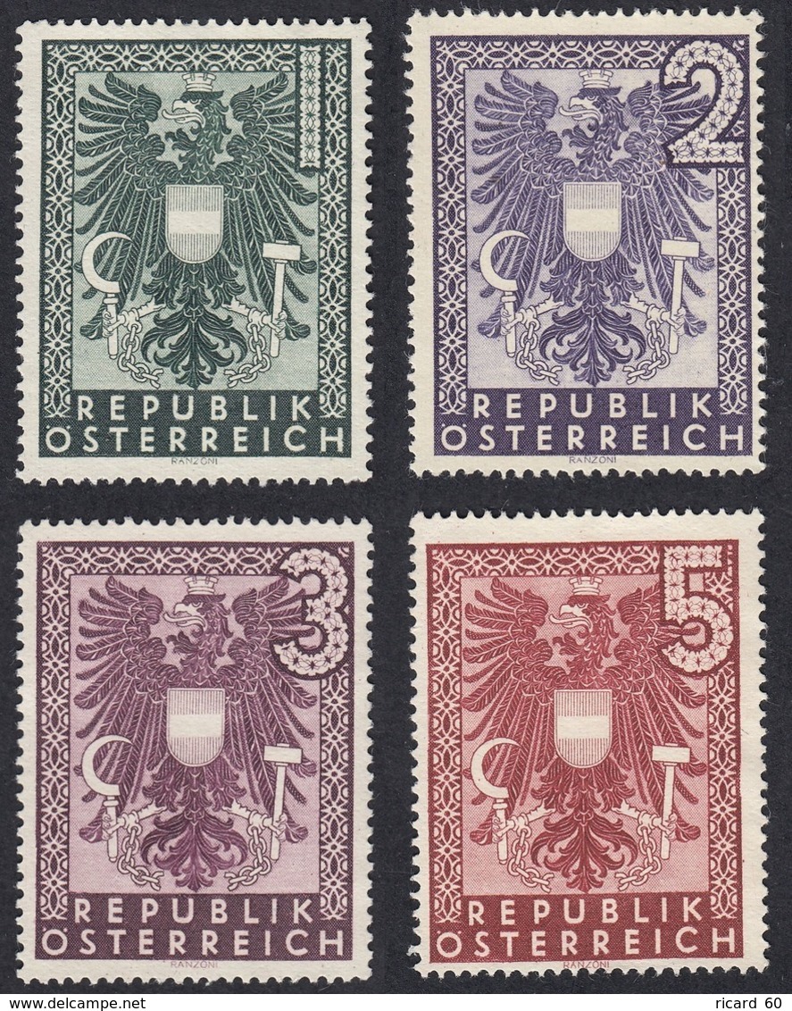 Timbres Neufs* D'autriche, N°596-599 Yt, Traces De Charnières,  Armoiries - Neufs