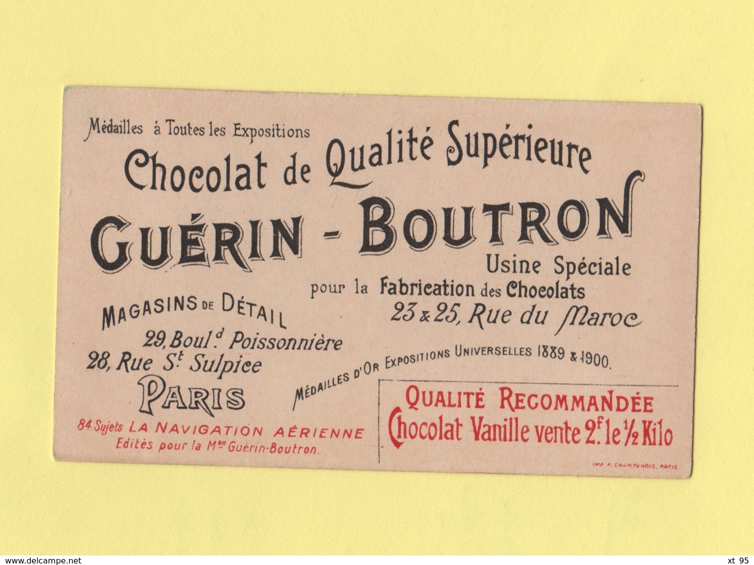 Chromo Chocolat Guerin Boutron - Dans Les Airs - N°7 - Premiere Montgolfiere - Guerin Boutron