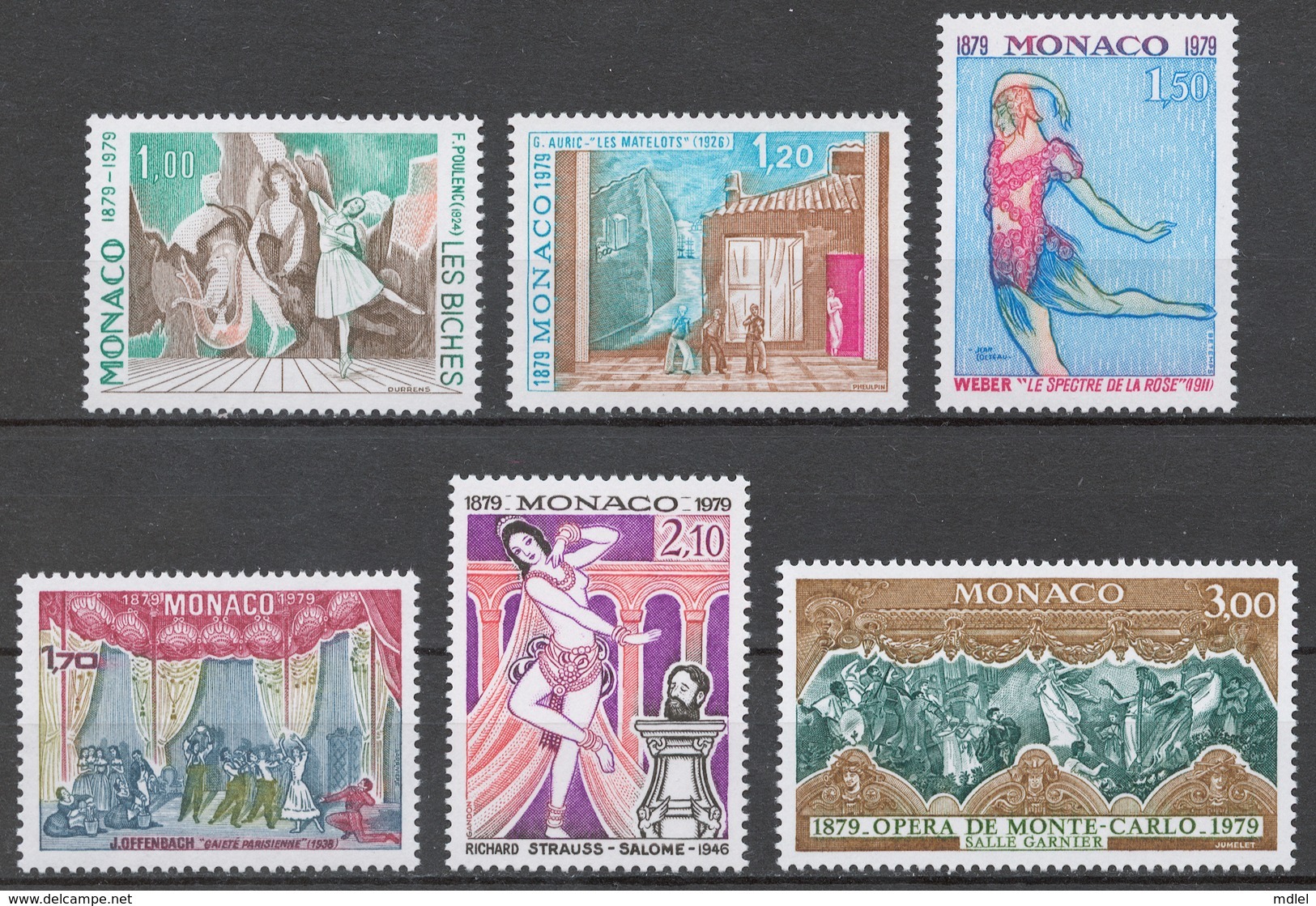 Monaco 1979 Mi# 1384-89** CENTENARY OF THE SALLE GARNIER, MONTE CARLO OPERA - Ungebraucht