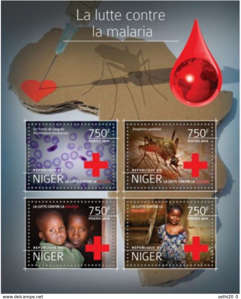 Niger  2014 Nobel Red Cross Croix Rouge  Malaria  MNH - Prix Nobel