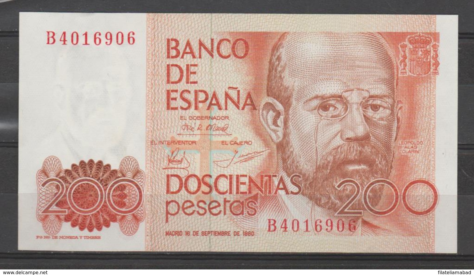 ESPAÑA BILLETE DE 200 Pts. PLANCHA MADRID 16 DE SEPTIEMBRE DE 1980 - [ 4] 1975-… : Juan Carlos I