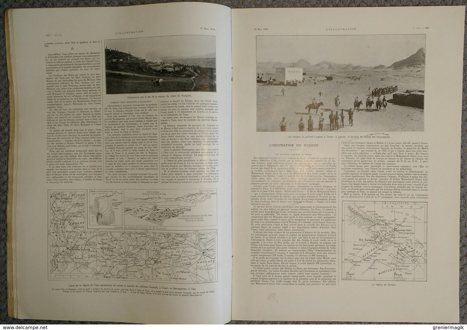 L'Illustration 3716 16 mai 1914 Empire africain de la France Taza Borkou Biskra-Touggourt/Vera-Cruz/Sacha Guitry/Maroc