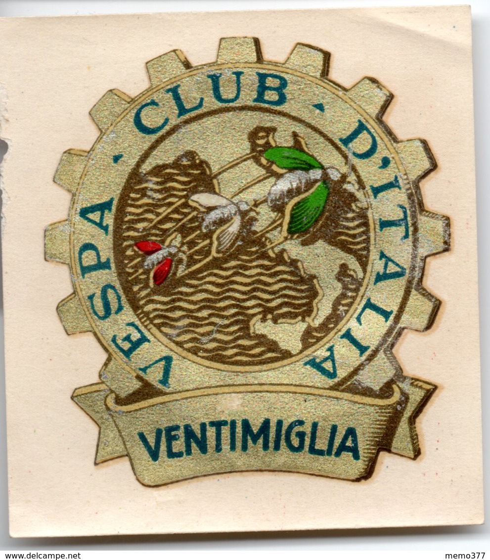 ITALIE -- Autocollant Sticker Papier -- VESPA - Club - D' Italia " VENTIMIGLIA " - Autres & Non Classés