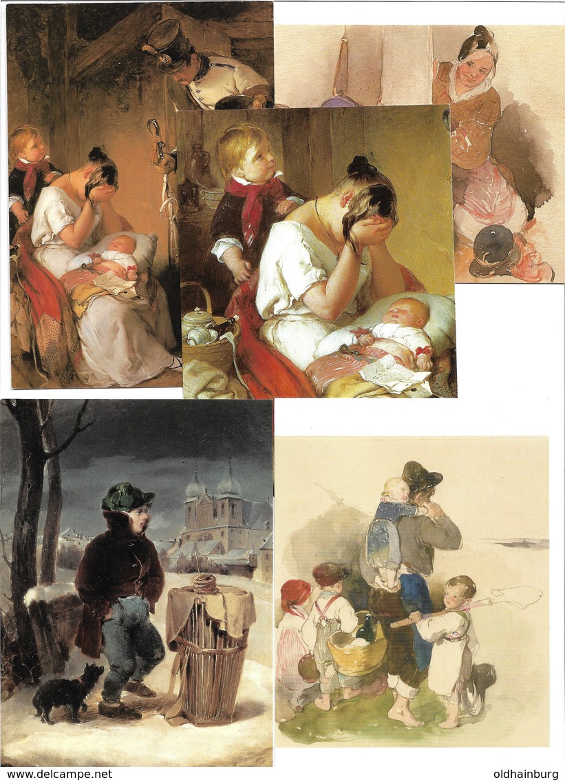 1695k: 5 AKs Peter Fendi (1796-1842), Ungelaufen - Avant 1900