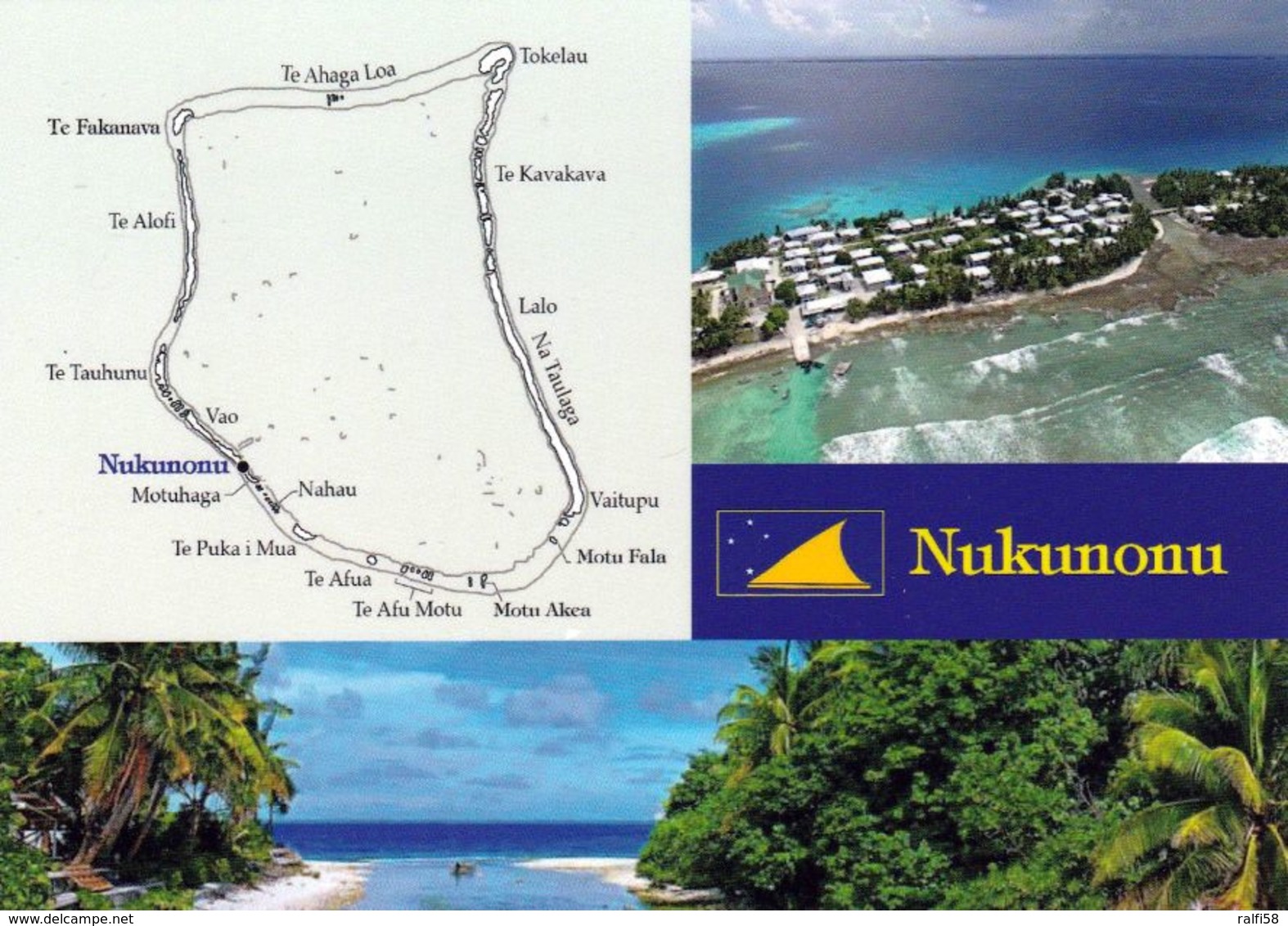 1 AK Tokelau Islands / Das Atoll Nukunonu * Landkarte Des Atolls Nukunonu Map Und Blick Auf Die Insel Nukunonu * - Nouvelle-Zélande