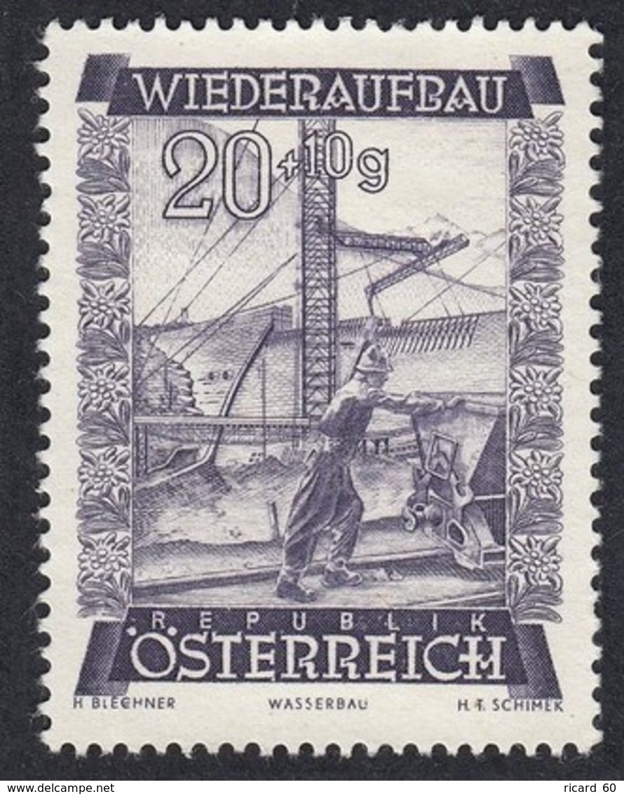 Timbres Neufs** D'autriche, N°713 Yt, Au Profit De La Reconstruction,  Barrage, - Neufs