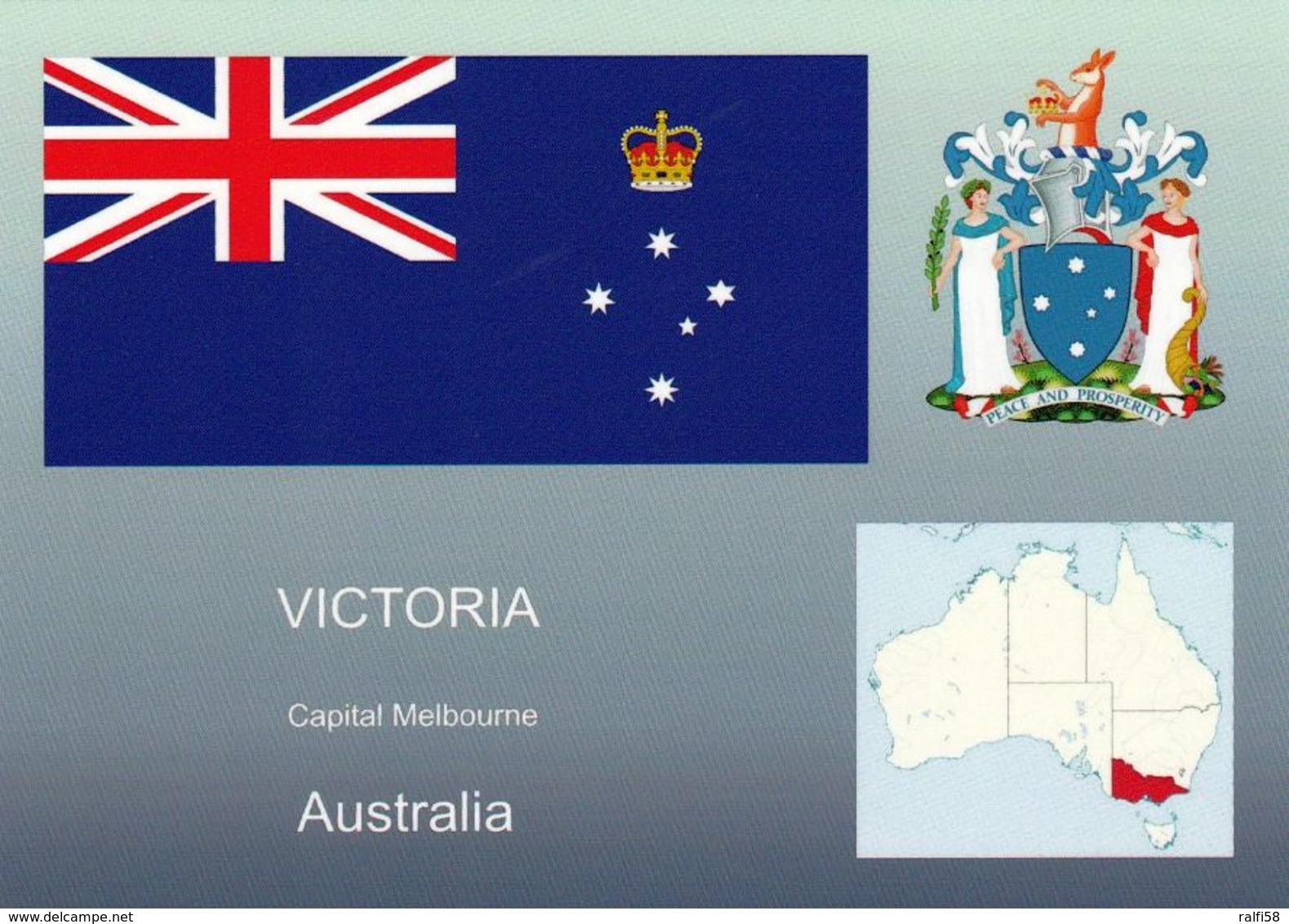 1 AK Australien Victoria * Die Flagge, Das Wappen, Und Die Postion Von Victoria In Australien * - Autres & Non Classés