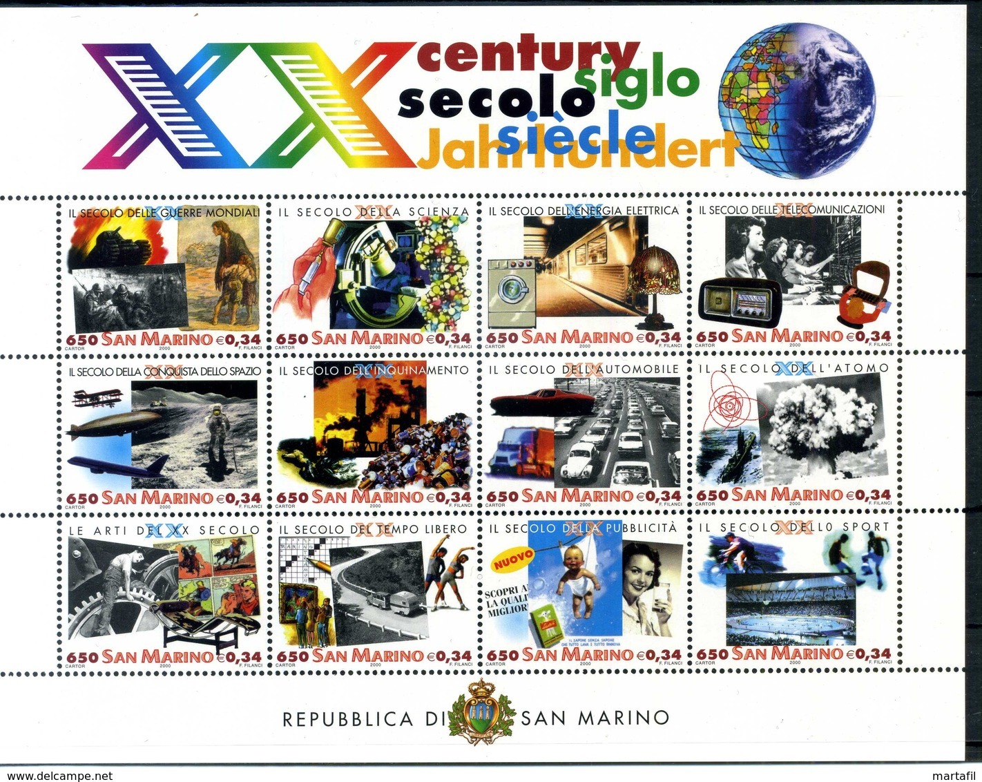 2000 SAN MARINO BF55 MNH ** - Blocchi & Foglietti