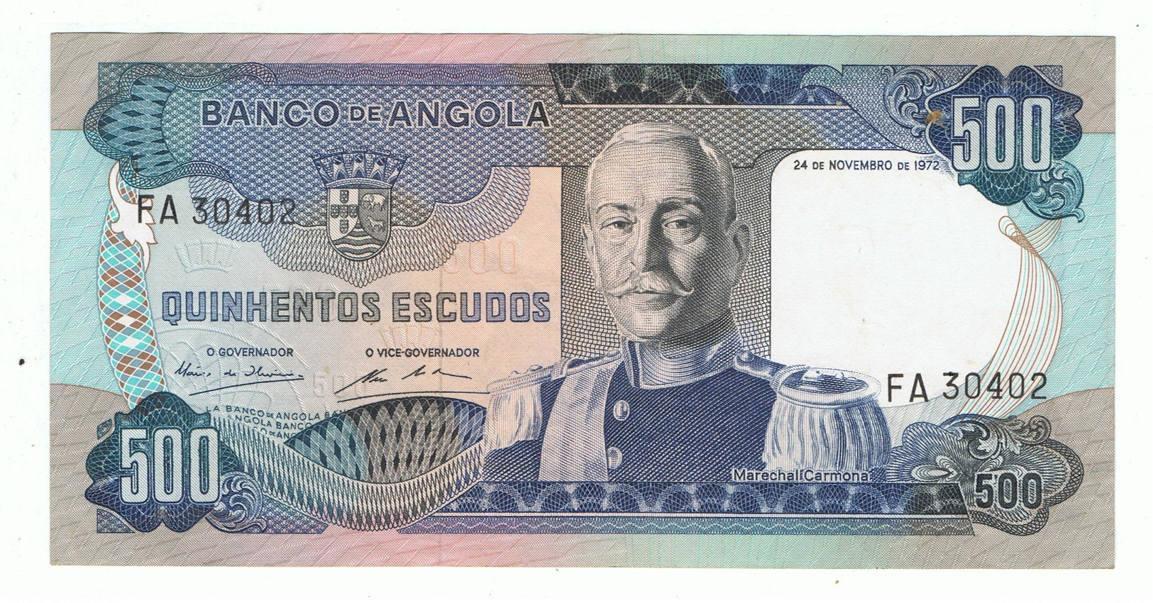 ANGOLA»500 ESCUDOS»1972»PICK- 102»UNC - Angola