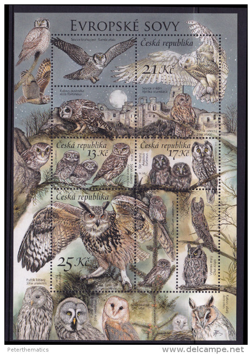 CZECH REPUBLIC, 2015, MNH,BIRDS, OWLS,  SHEETLET - Owls