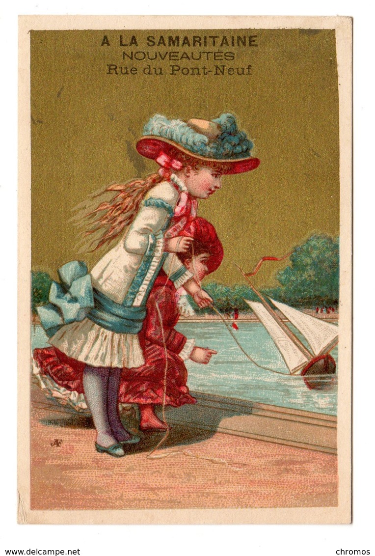 Chromo Imp. Appel, 2-1-19, Filles Avec Bateau, A La Samaritaine - Autres & Non Classés