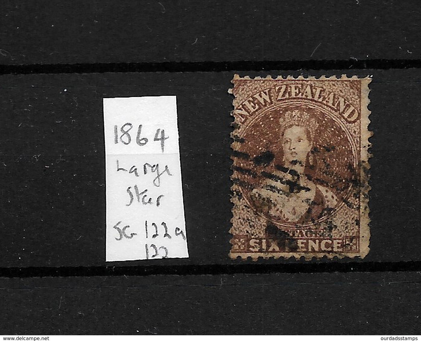 New Zealand 1864 6d Brown, Wmk Large Star, Perf 12.5 SG 122/122a (7351) - Used Stamps