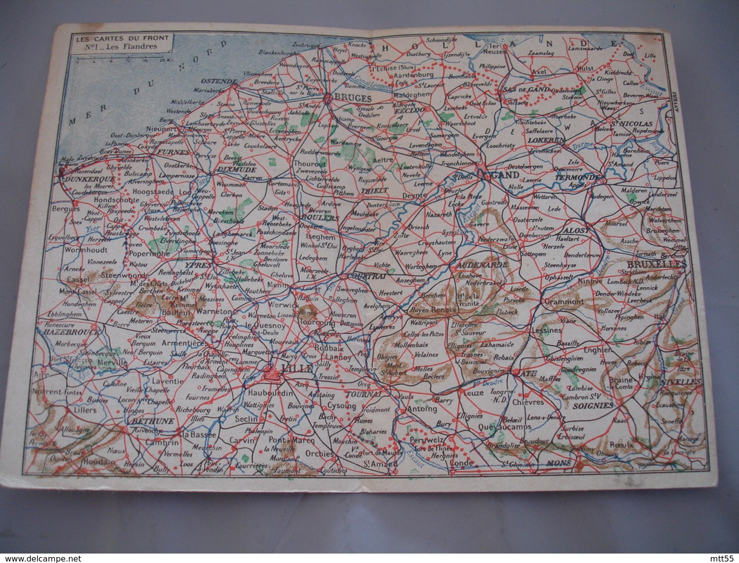 Carte Franchise 2 Volets Carte Du Front Les Flandres   Hatier Edit Guerre 14.18 - Guerre De 1914-18