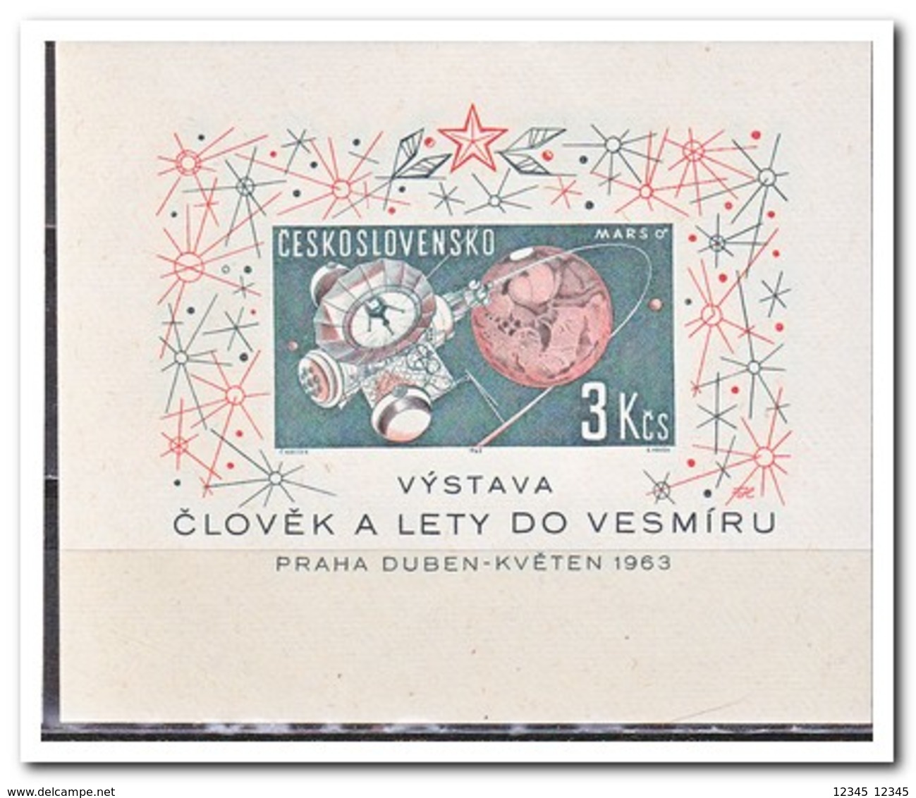 Tsjechoslowakije 1963, Postfris MNH, Space Research Exhibition Prague ( Number 11 ) - Ongebruikt