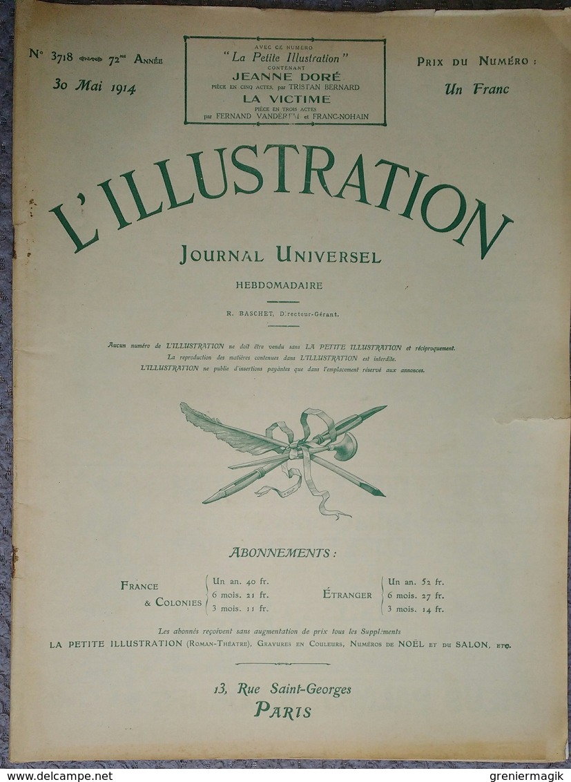 L'Illustration 3718 30 Mai 1914 Lyautey Maroc Taza Rabat/Maurice Barrès/Sculpture Au Salon/Robinne/Poincaré à Lyon - L'Illustration