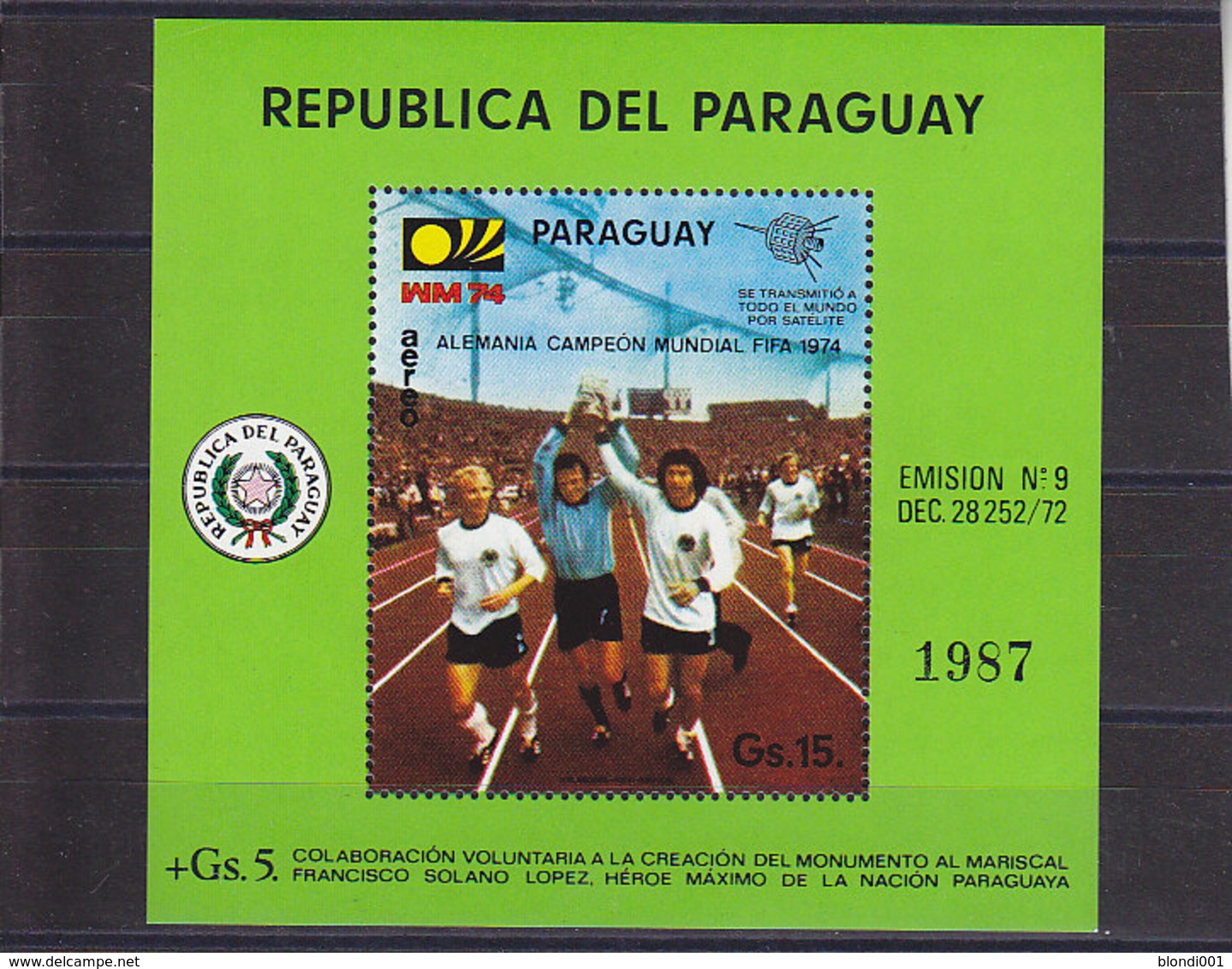 Soccer World Cup 1974 - PARAGUAY - S/S MNH** - 1974 – Allemagne Fédérale