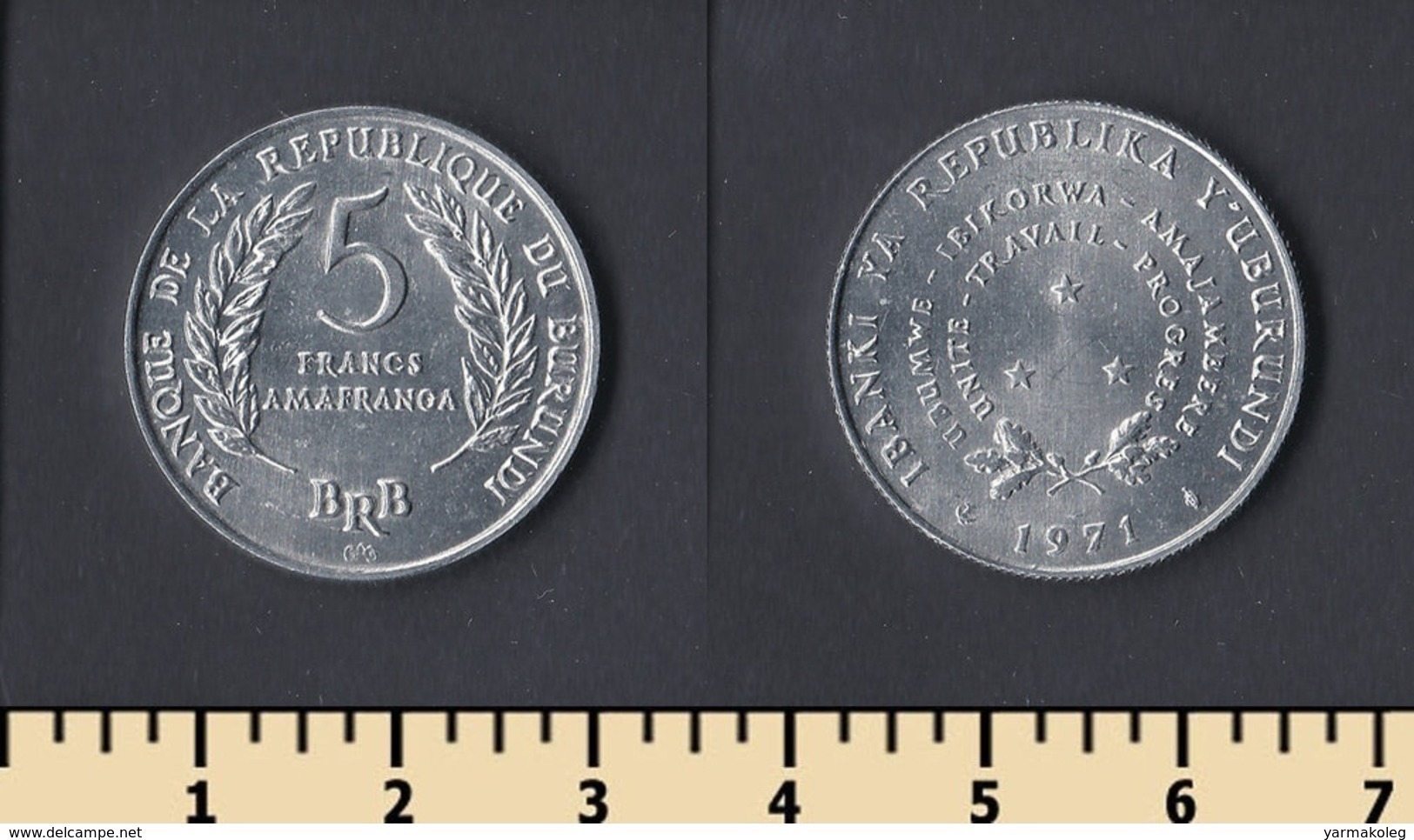 Burundi 5 Francs 1971 - Burundi