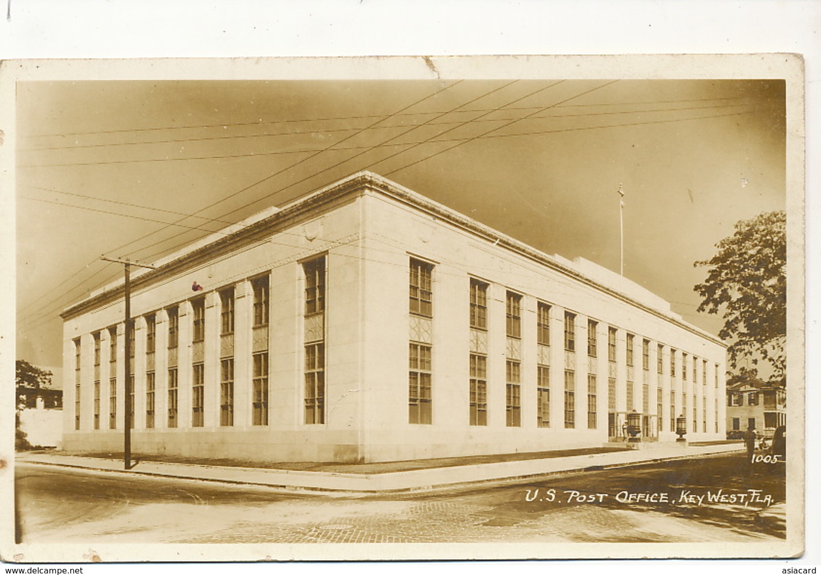 Real Photo Key West U.S. Post Office  Light Tear At The Top - Key West & The Keys