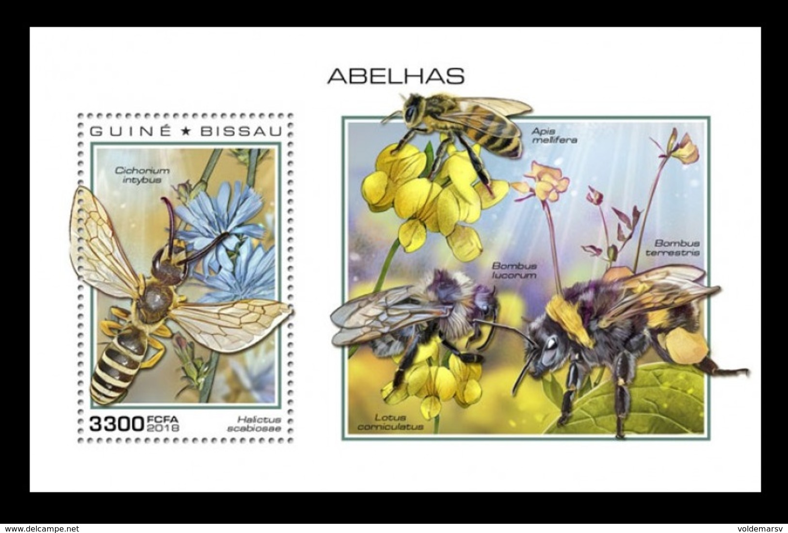 Guinea-Bissau 2018 Mih. 10247 (Bl.1764) Fauna. Bees MNH ** - Guinea-Bissau