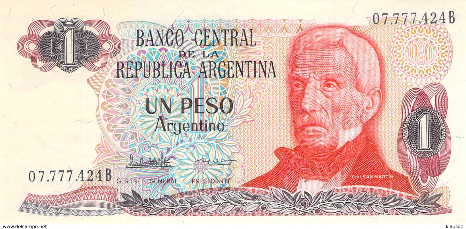 Un Peso  Banknote Argentinien - Argentinien