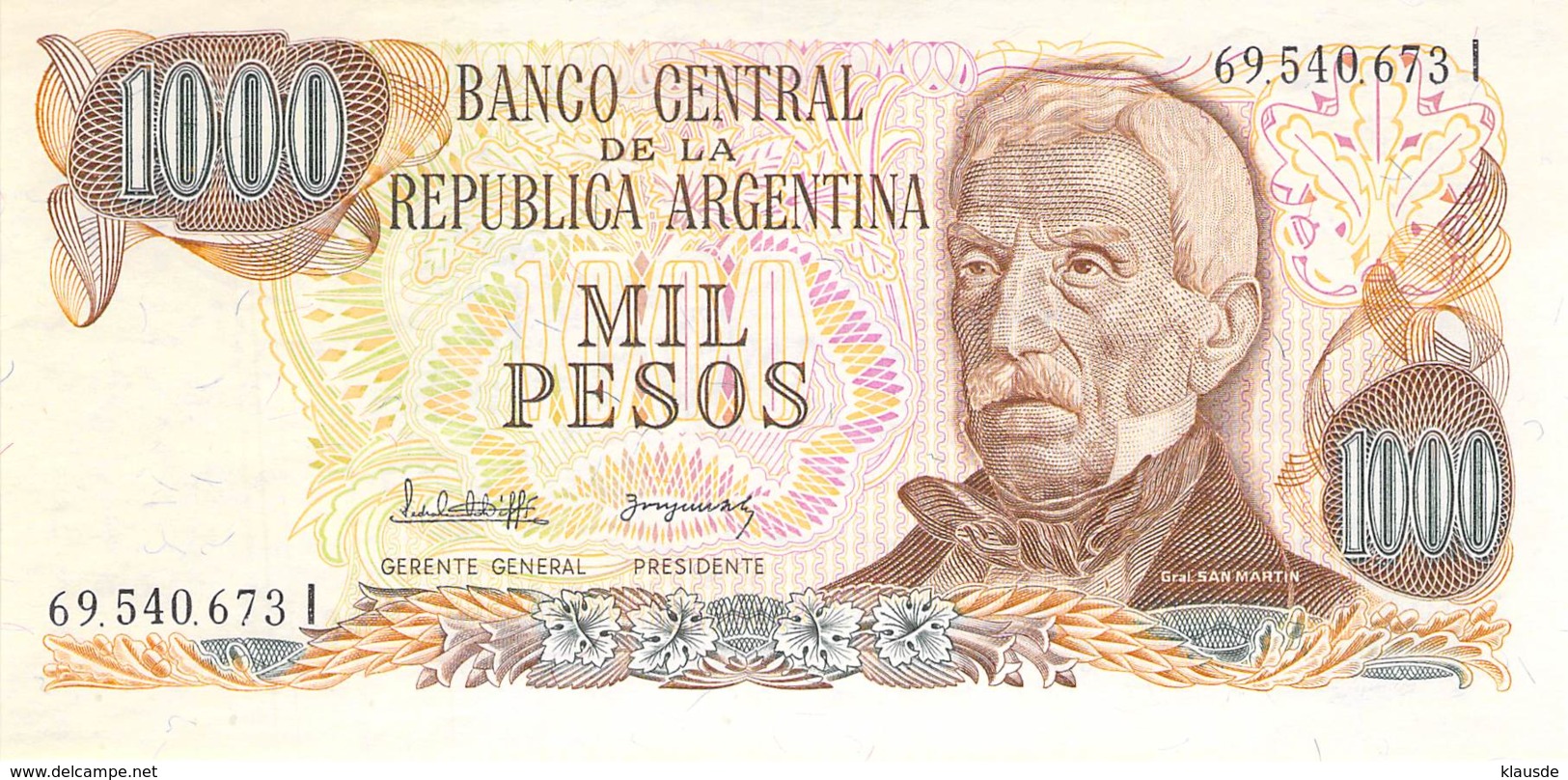 Mil Peso  Banknote Argentinien - Argentinië