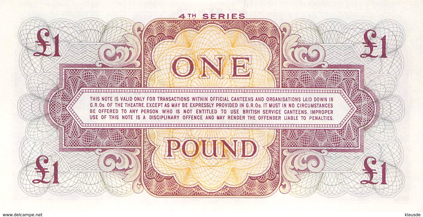 One Pound Britisch Armed Forces Banknote Großbritanien - Forze Armate Britanniche & Docuementi Speciali