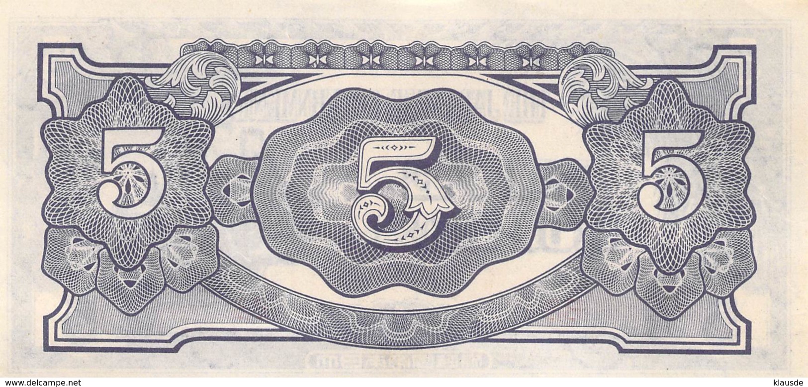 Five Rupes Banknote Japanese Gouverment - Japon