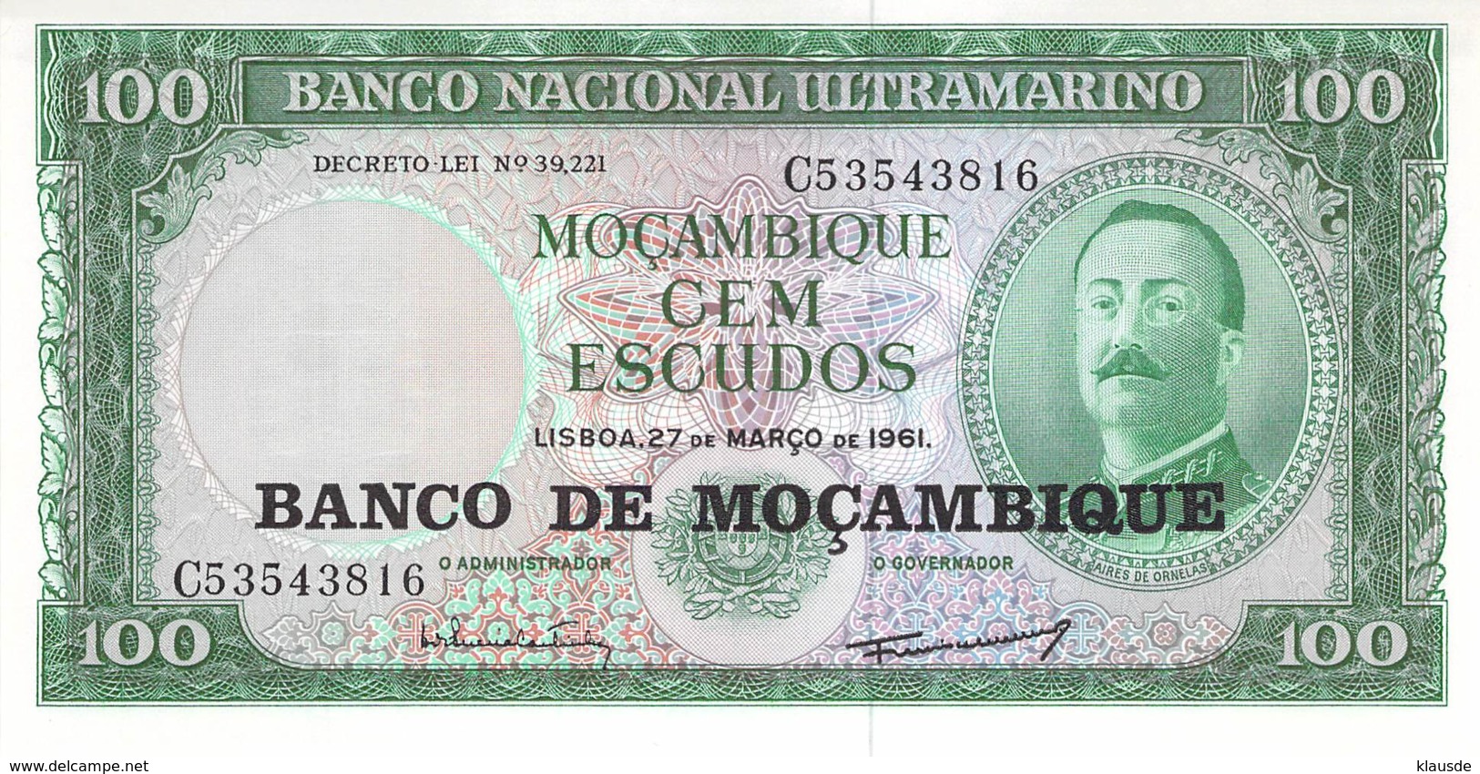 Cem Escudos Banknote Mocambique - Mozambique