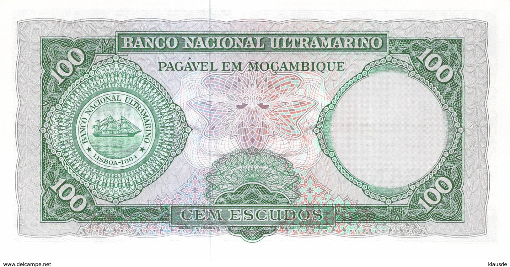 Cem Escudos Banknote Mocambique - Moçambique