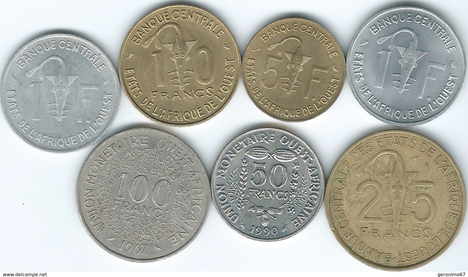 West AfrIcan States  - 1 (1963 & 1975), 5 (1960), 10 (1959), 25 (1970), 50 (1990) & 100 Francs (1967) (KMs 1-6) - Autres – Afrique