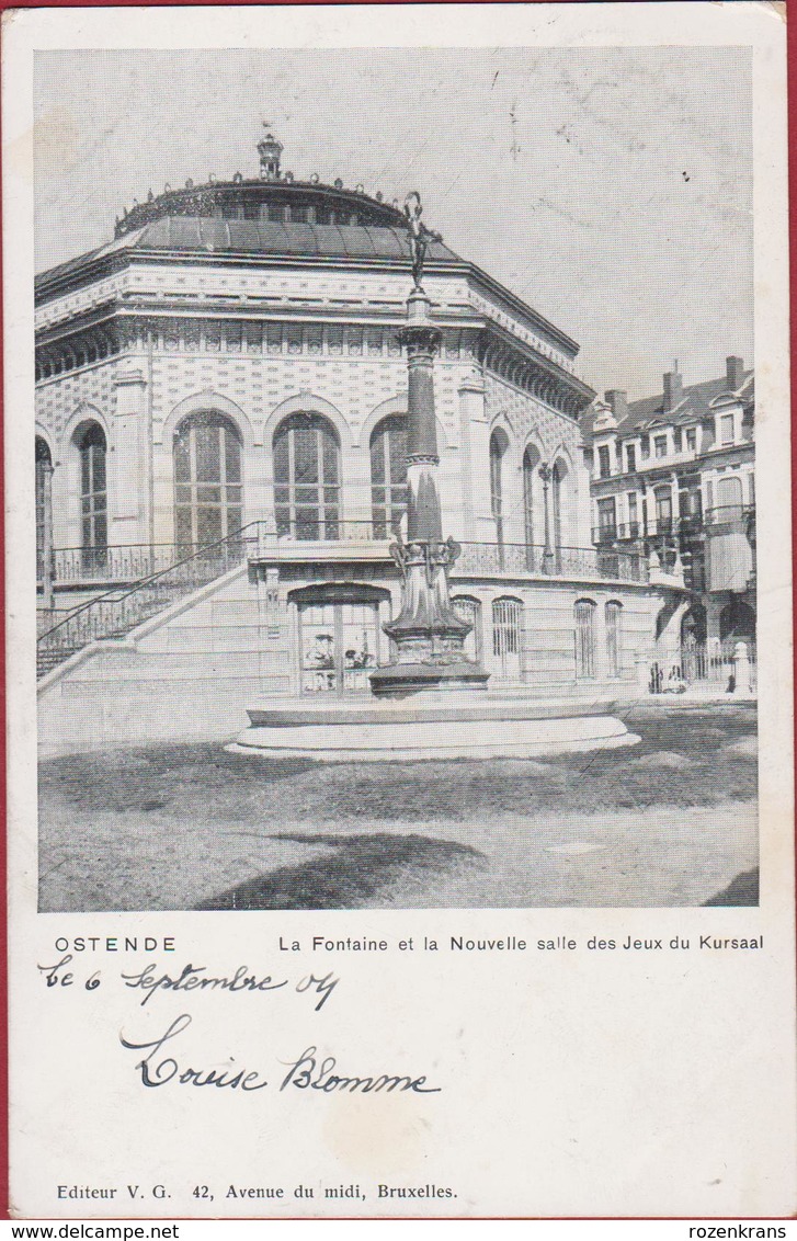 Oostende Ostende La Fontaine Et La Nouvelle Salle Des Jeux Du Kursaal - Oostende