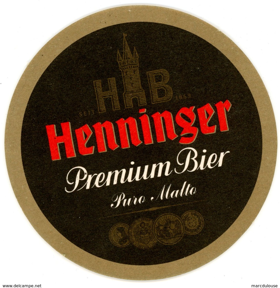 Deutschland. Henninger Premium Bier. Puro Malto. Seit 1869. Germany. Allemagne. Duitsland. - Bierdeckel