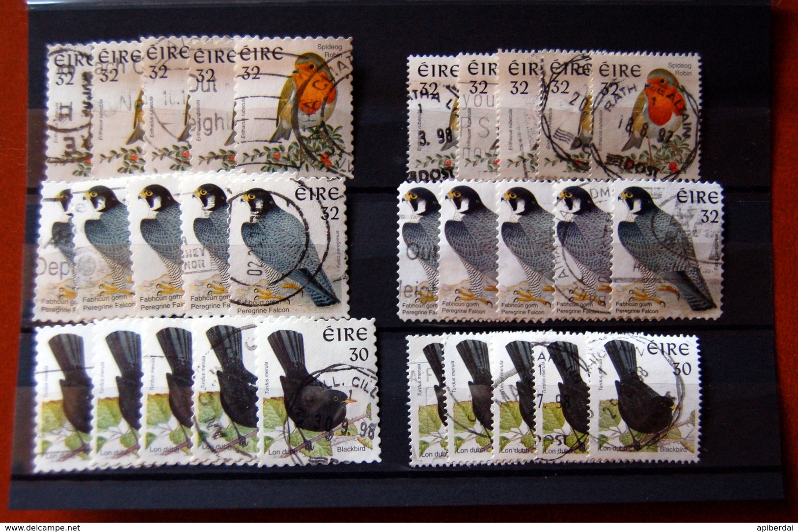 Irlande Eire - 5 * 6 Birds  1997 , 1998 Self-adhesive & Perf 14 * 15 Stamps Used - Gebruikt