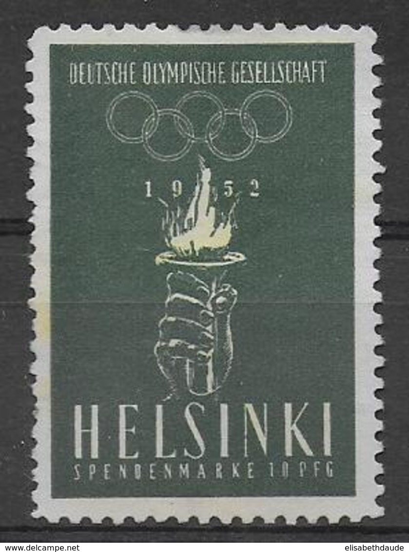 1952 - VIGNETTE De L'EQUIPE OLYMPIQUE ALLEMANDE - HELSINKI - Ete 1952: Helsinki