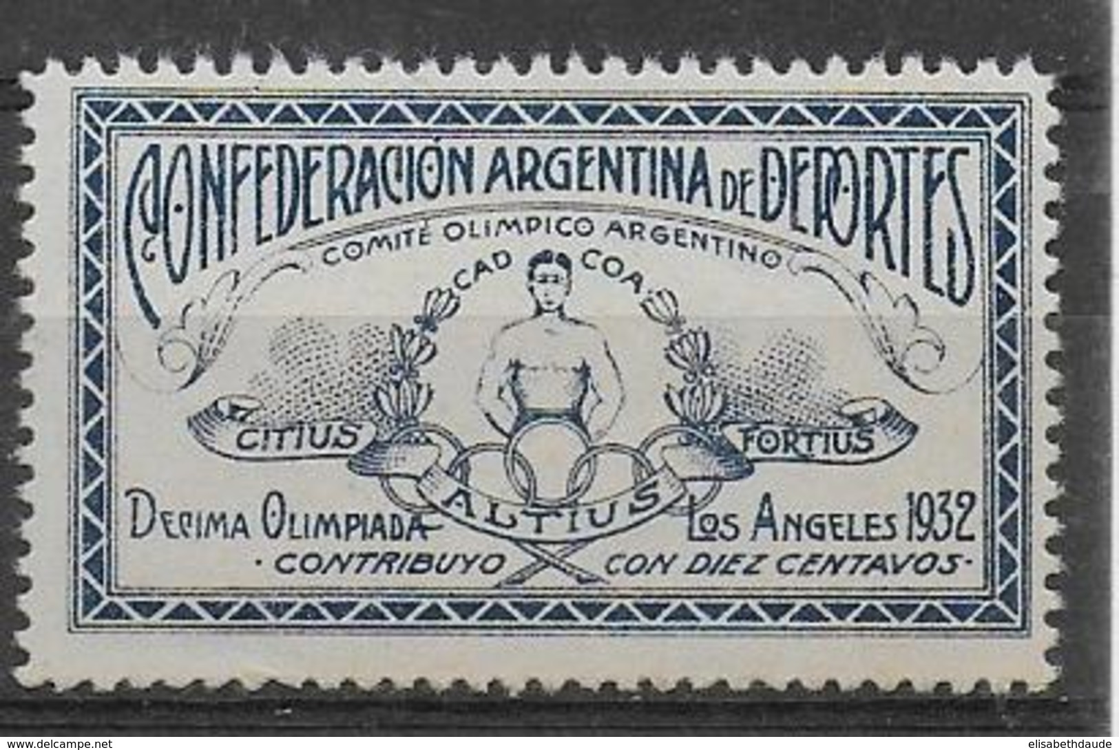 ARGENTINA - 1932 - JEUX OLYMPIQUES De LOS ANGELES - VIGNETTE ** MNH - Ete 1932: Los Angeles